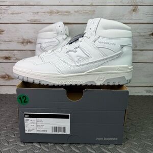 New Balance 650R White/White Gray Cream Leather Shoes Sneakers Men's Size 12 D